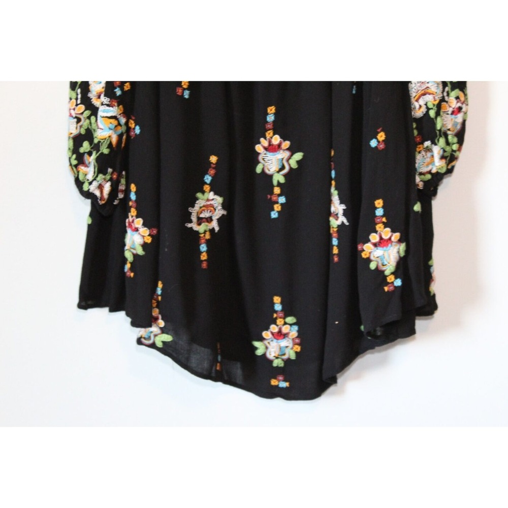 Free People Oxford Floral Embroidered Swing Dress Gauzy Cutout S Boho Festival - Picture 10 of 13